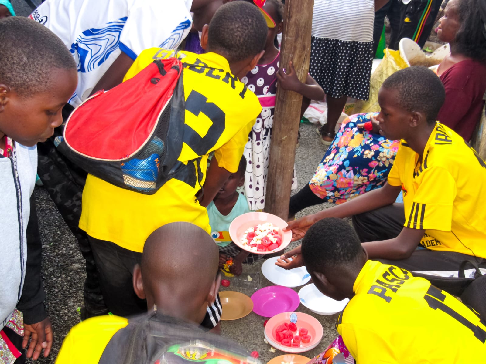 Children sharing a meal